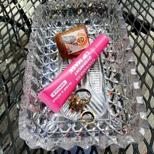 Antiquw glass cut trinket bowl